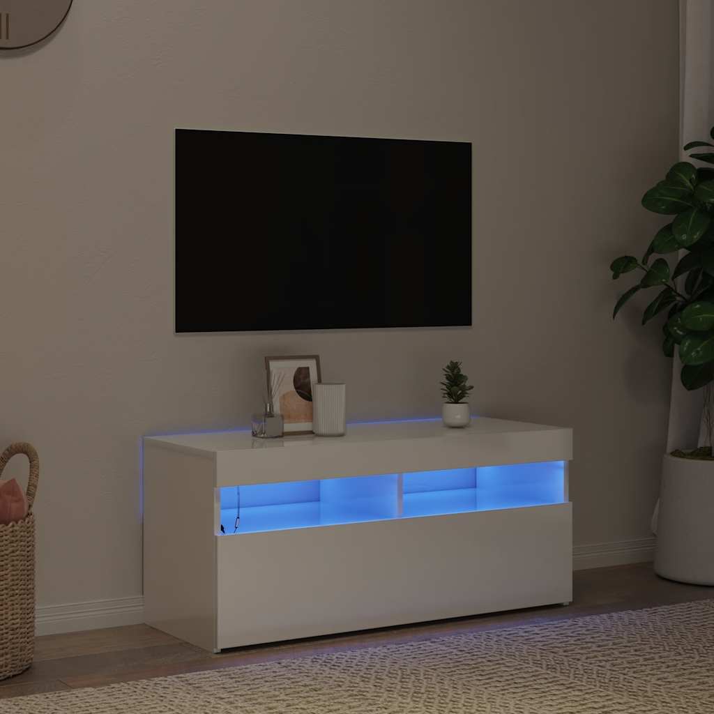 Tv-Kaappi Led-Valoilla Käsityöläinen Tammi 75X35X40 Cm