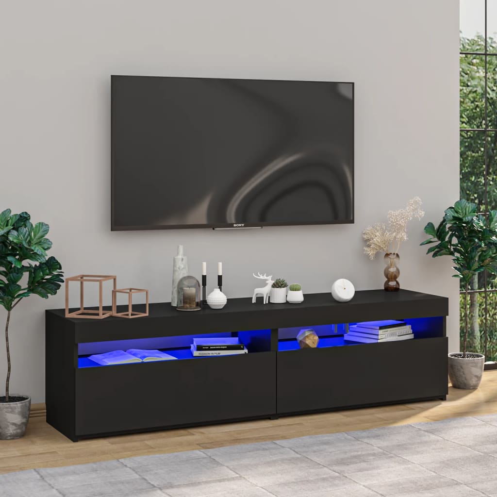 Tv-Kaappi Led-Valoilla Käsityöläinen Tammi 75X35X40 Cm