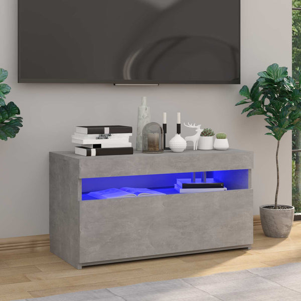 Tv-Kaappi Led-Valoilla Käsityöläinen Tammi 75X35X40 Cm