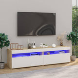Tv-Kaappi Led-Valoilla Käsityöläinen Tammi 75X35X40 Cm