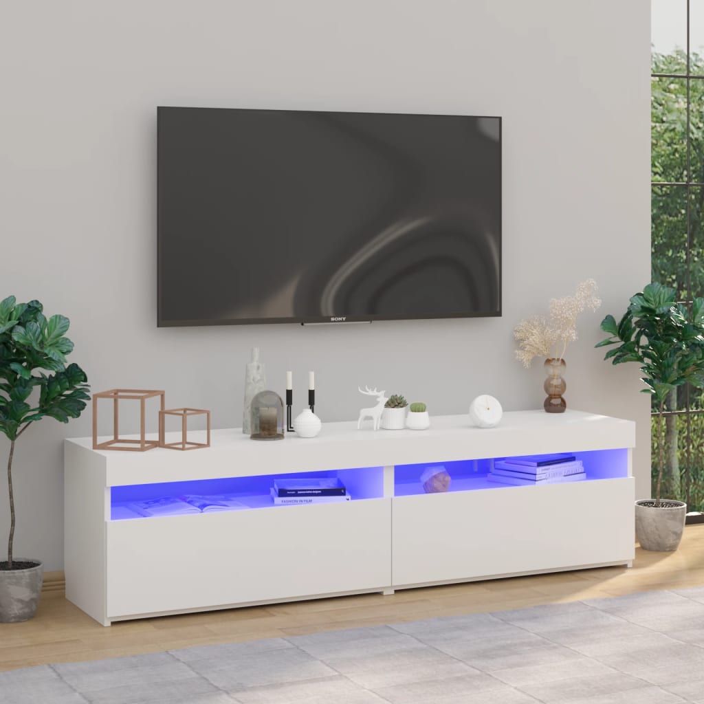 Tv-Kaappi Led-Valoilla Käsityöläinen Tammi 75X35X40 Cm