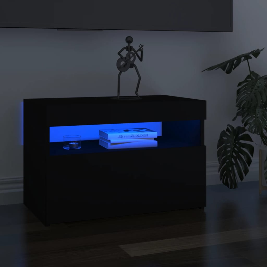 Tv-Kaappi Led-Valoilla Käsityöläinen Tammi 75X35X40 Cm