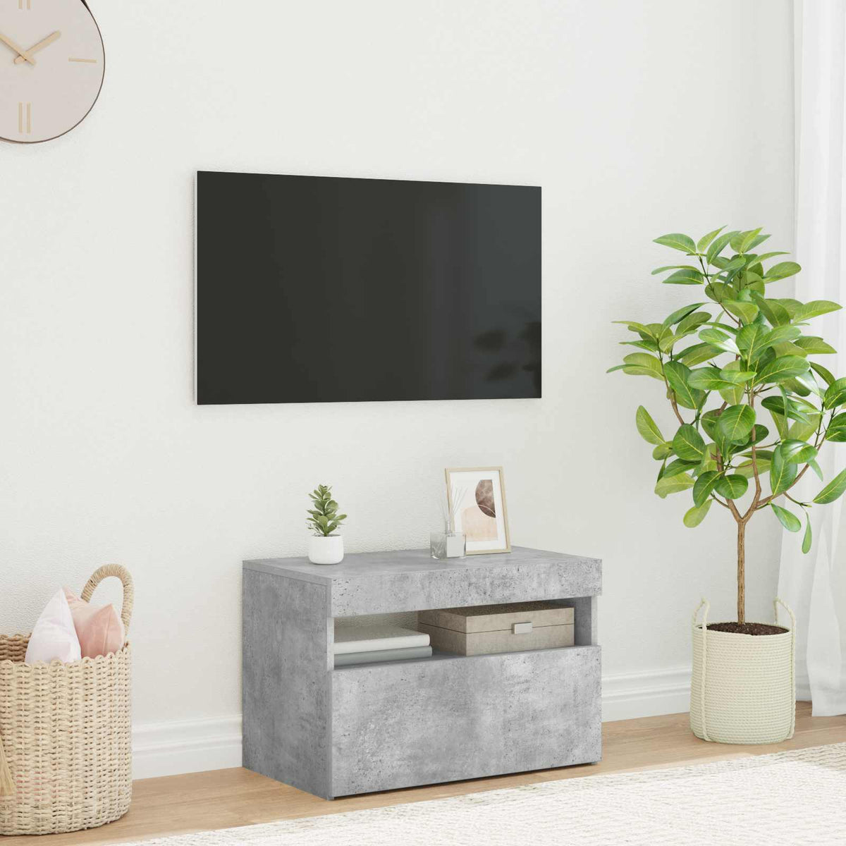 Tv-Kaappi Led-Valoilla Käsityöläinen Tammi 75X35X40 Cm