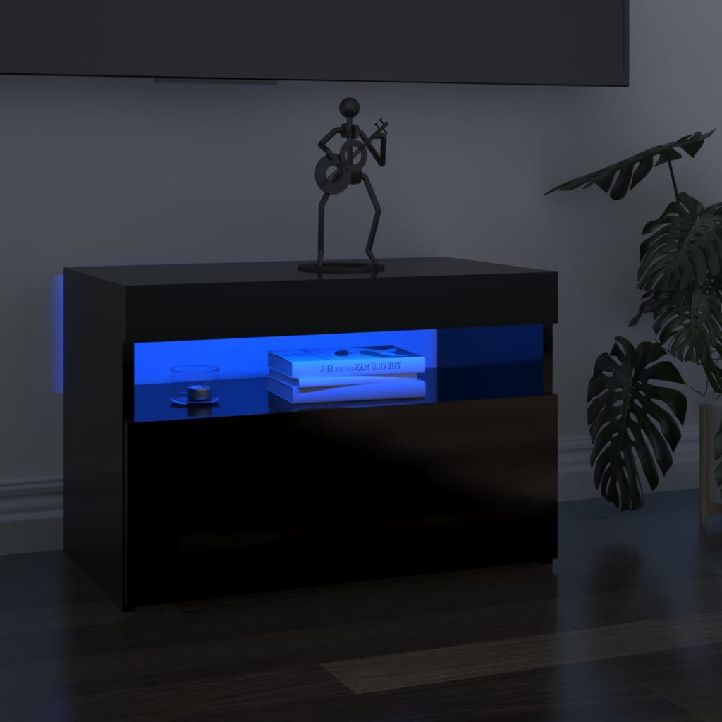 Tv-Kaappi Led-Valoilla Käsityöläinen Tammi 75X35X40 Cm