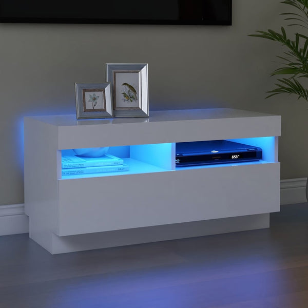 Tv-Kaappi Led-Valoilla Old Wood 80X35X40 Cm Engineered Wood
