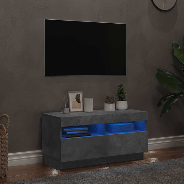 Tv-Kaappi Led-Valoilla Old Wood 80X35X40 Cm Engineered Wood