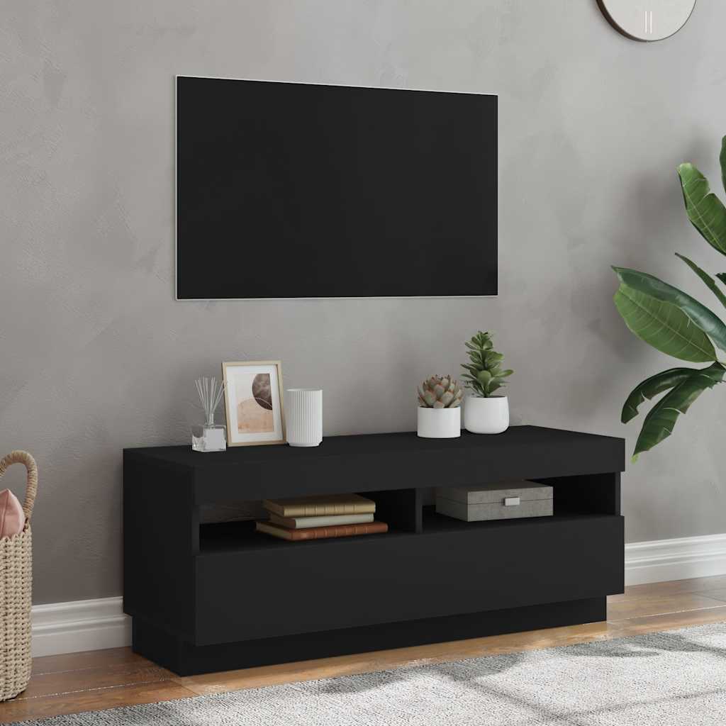 Tv-Kaappi Led-Valoilla Old Wood 80X35X40 Cm Engineered Wood