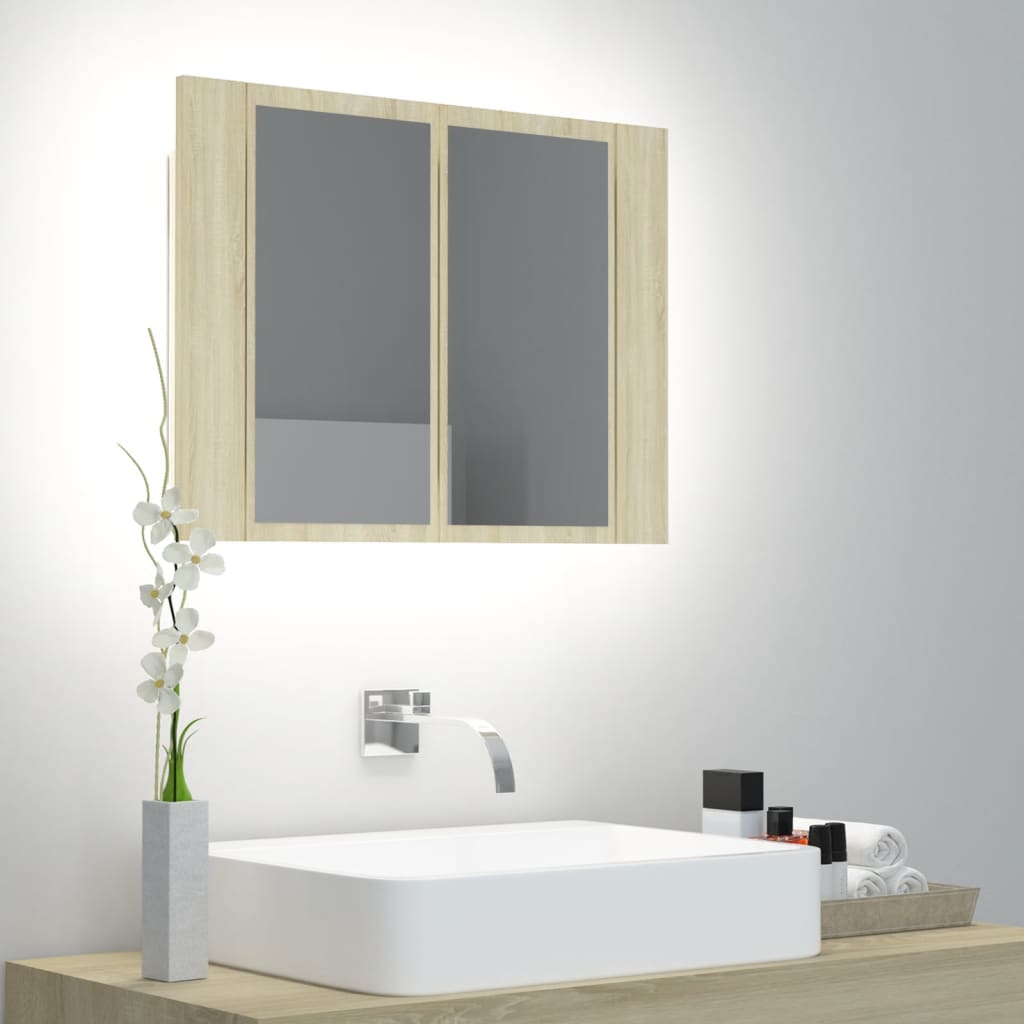 Kylpyhuoneen Led Peilikaappi 60X12X45 Cm Akryyli