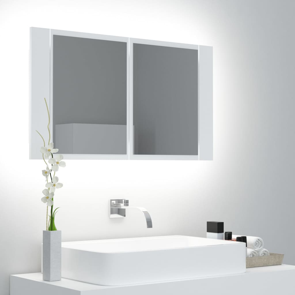Kylpyhuoneen Led Peilikaappi 80X12X45 Cm Akryyli
