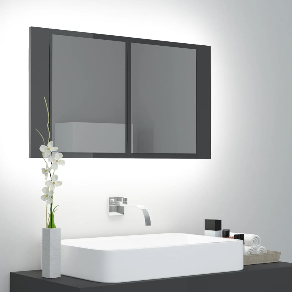 Kylpyhuoneen Led Peilikaappi 80X12X45 Cm Akryyli