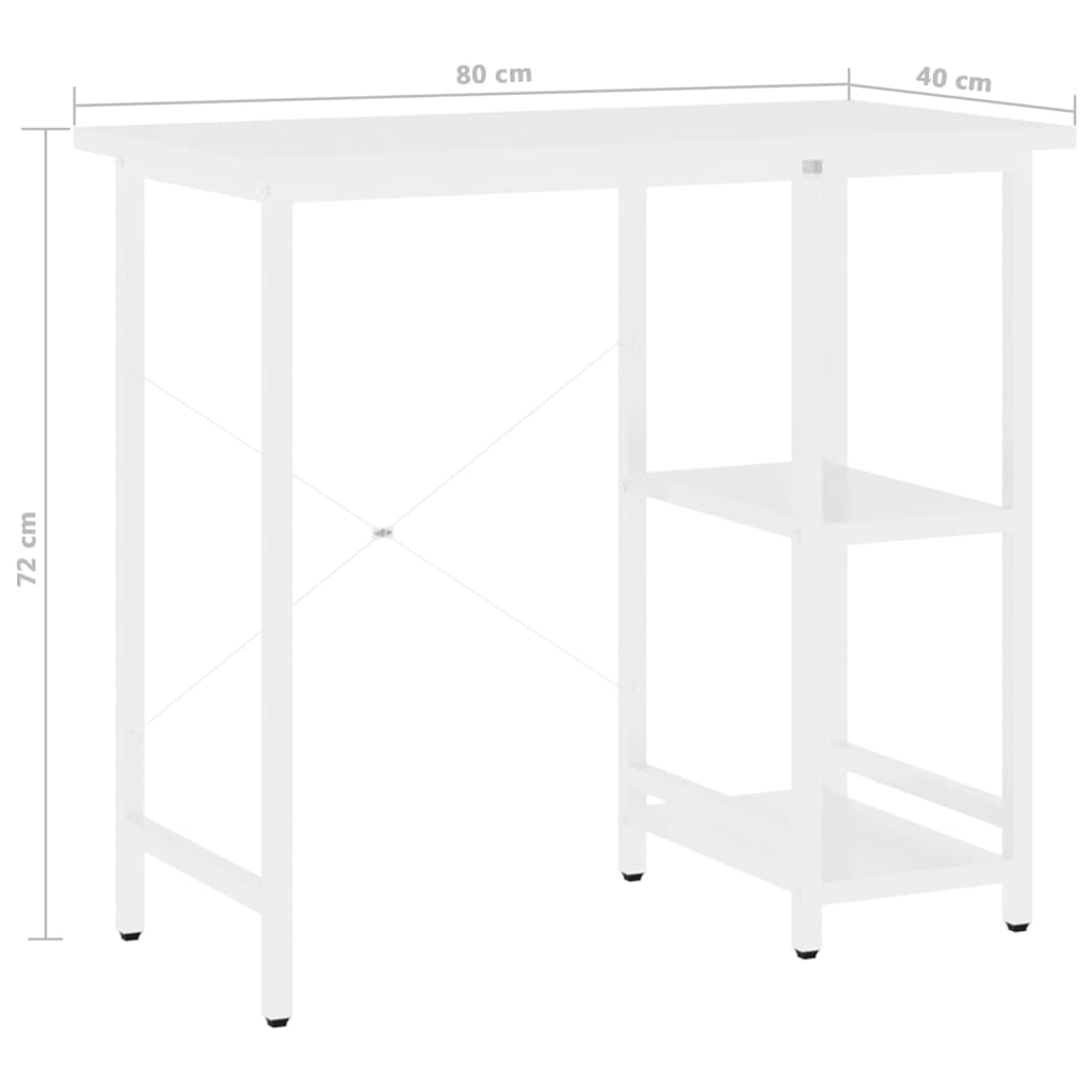 Tietokonepöytä 80X40X72 Cm Mdf/Metalli