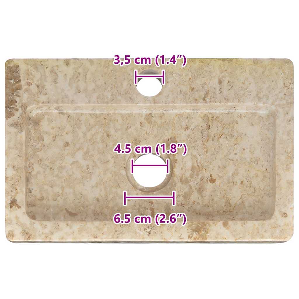 Seinäkiinnitettävä Pesuallas 38X24X6,5 Cm Marmori