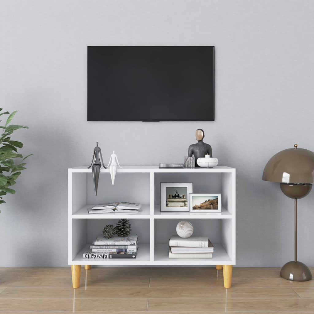 Tv-Taso Täyspuiset Jalat 69,5X30X50 Cm