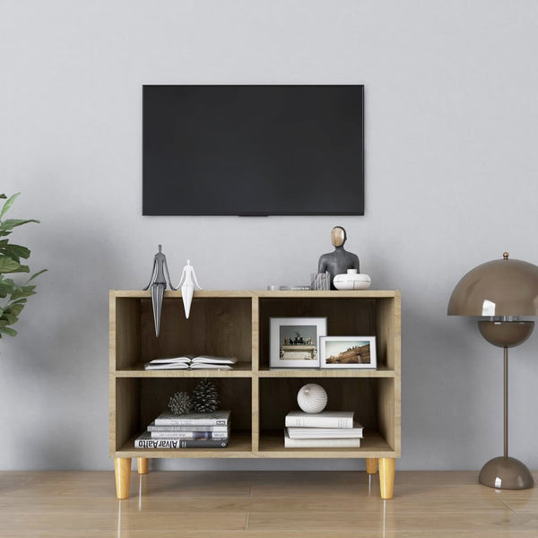 Tv-Taso Täyspuiset Jalat 69,5X30X50 Cm