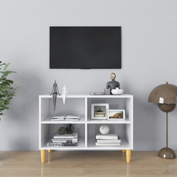 Tv-Taso Täyspuiset Jalat 69,5X30X50 Cm