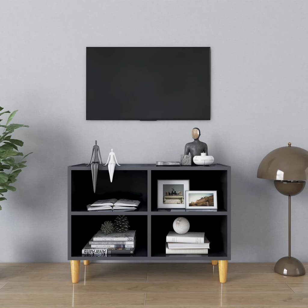 Tv-Taso Täyspuiset Jalat 69,5X30X50 Cm