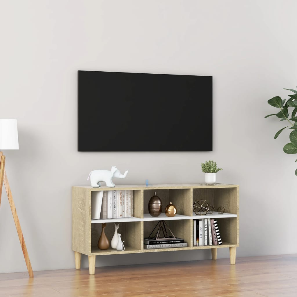 Tv-Taso Täyspuiset Jalat 69,5X30X50 Cm