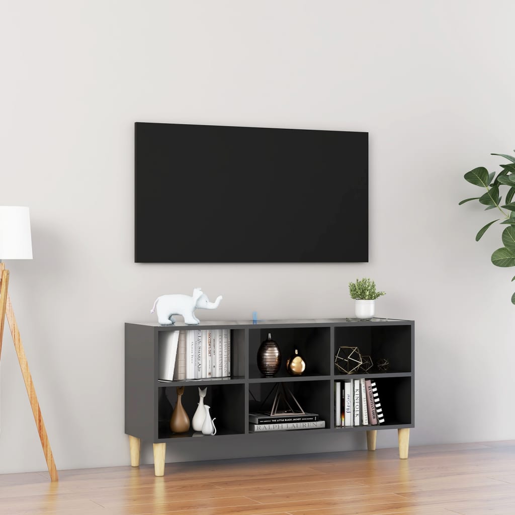 Tv-Taso Täyspuiset Jalat 69,5X30X50 Cm