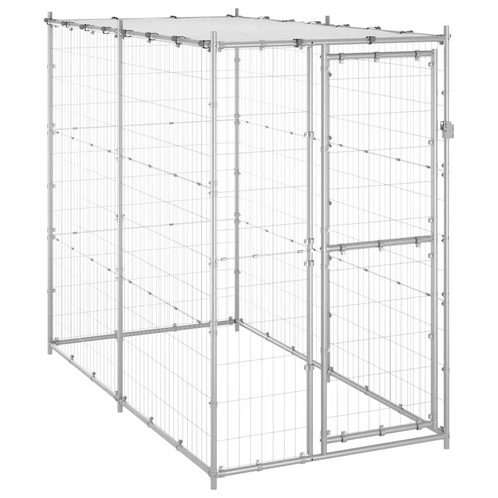 Koiran Ulkohäkki Galvanoitu Teräs 12,1 M²