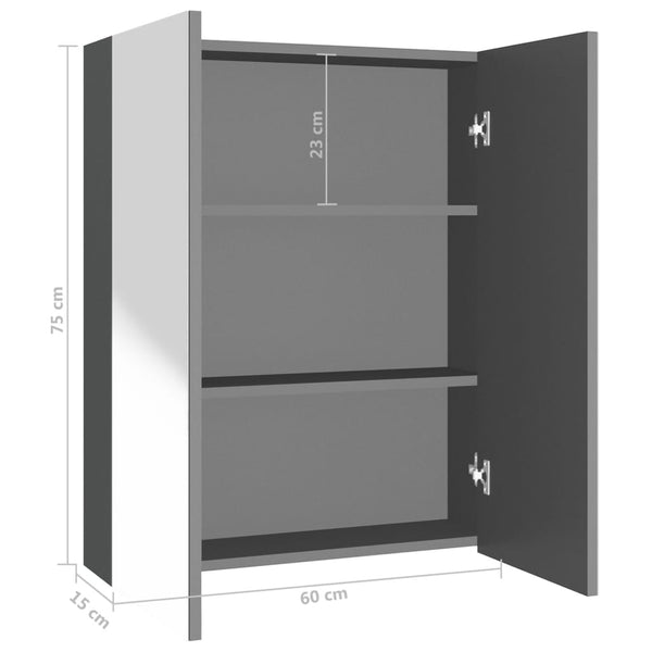 Led Kylpyhuoneen Peilikaappi 60X15X75 Cm Mdf
