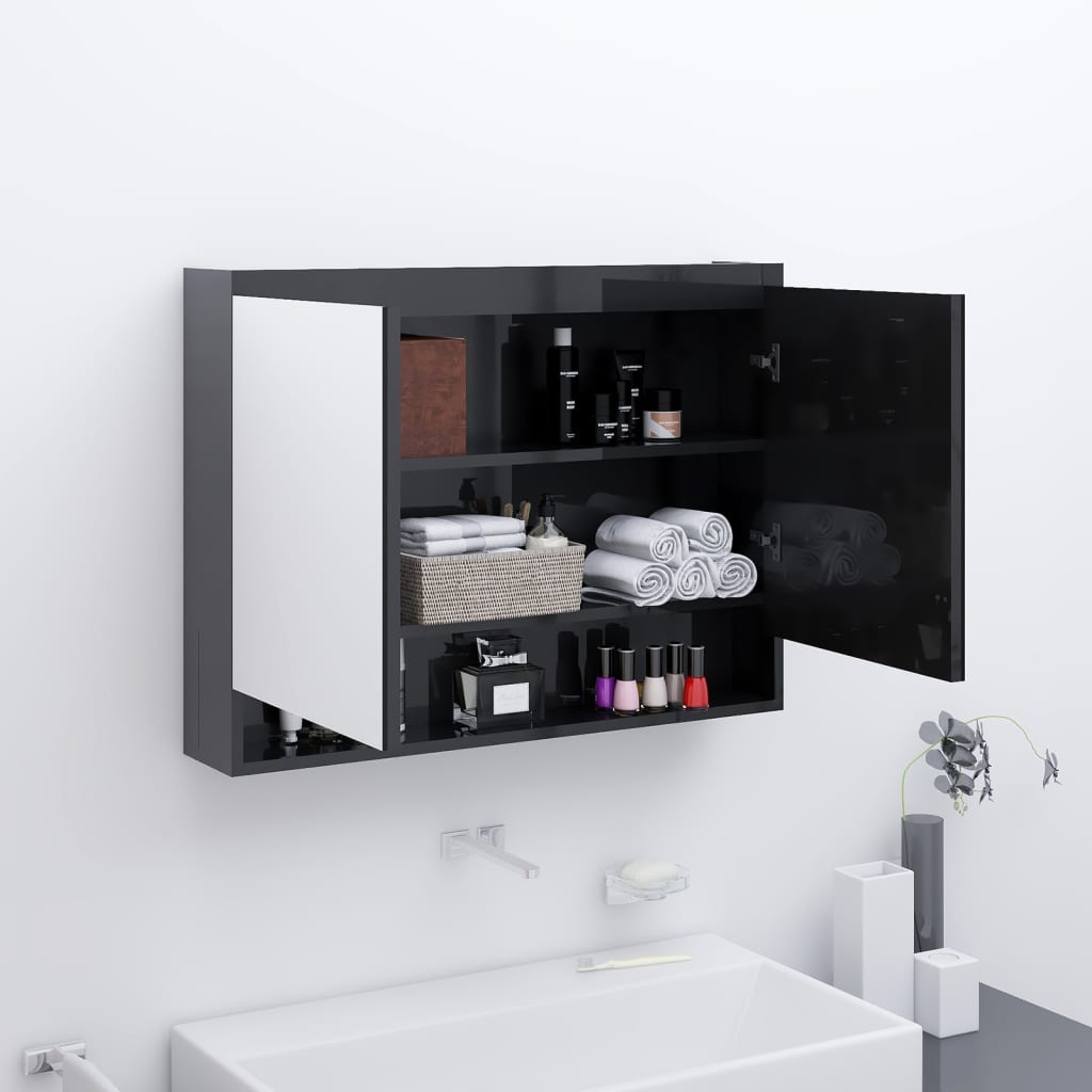 Led Kylpyhuoneen Peilikaappi 80X15X60 Cm Mdf