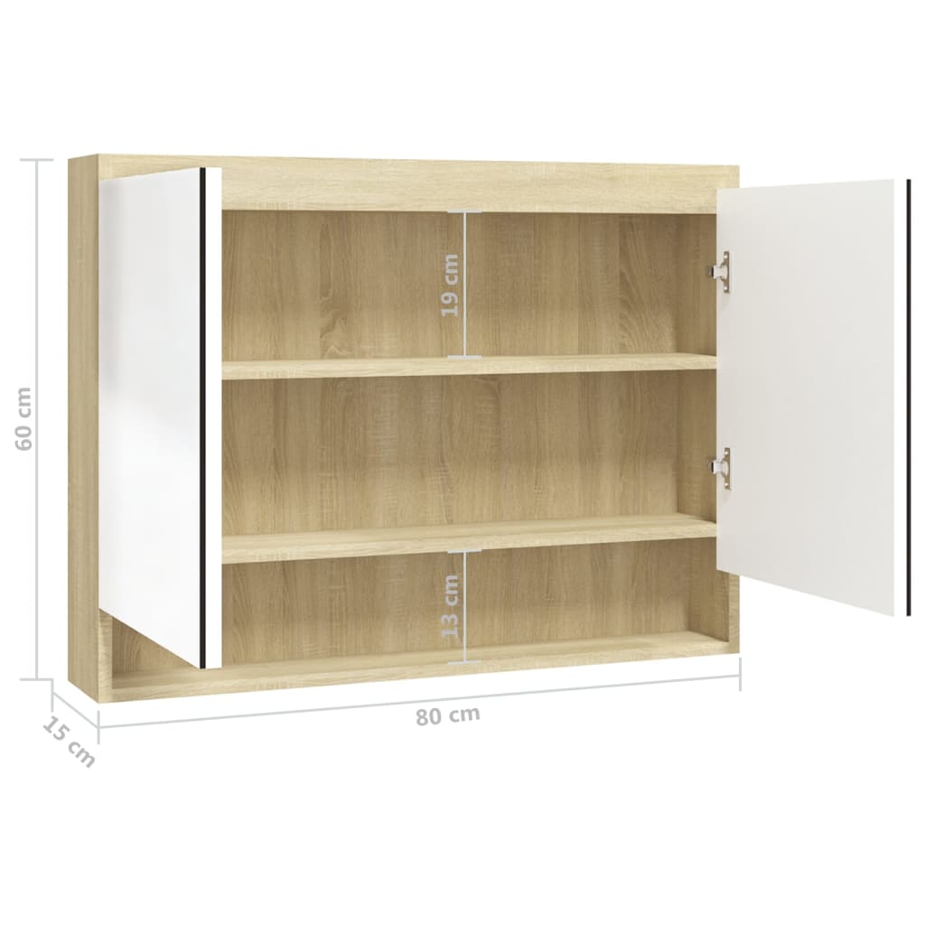Led Kylpyhuoneen Peilikaappi 80X15X60 Cm Mdf