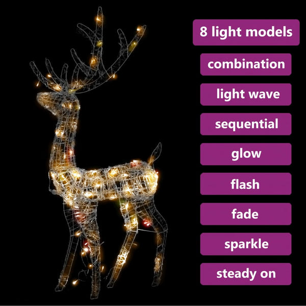 Porojoulukoriste Akryyli 140 Led-Valoa 128 Cm Värikäs 70 X 26 X 128 Cm