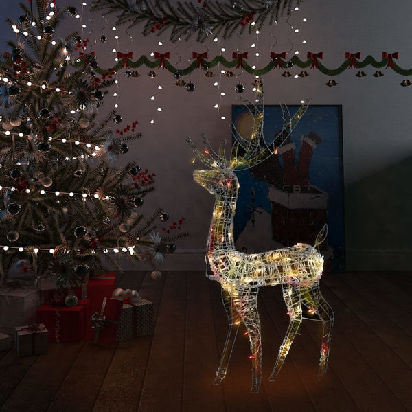 Porojoulukoriste Akryyli 140 Led-Valoa 128 Cm Värikäs 70 X 26 X 128 Cm