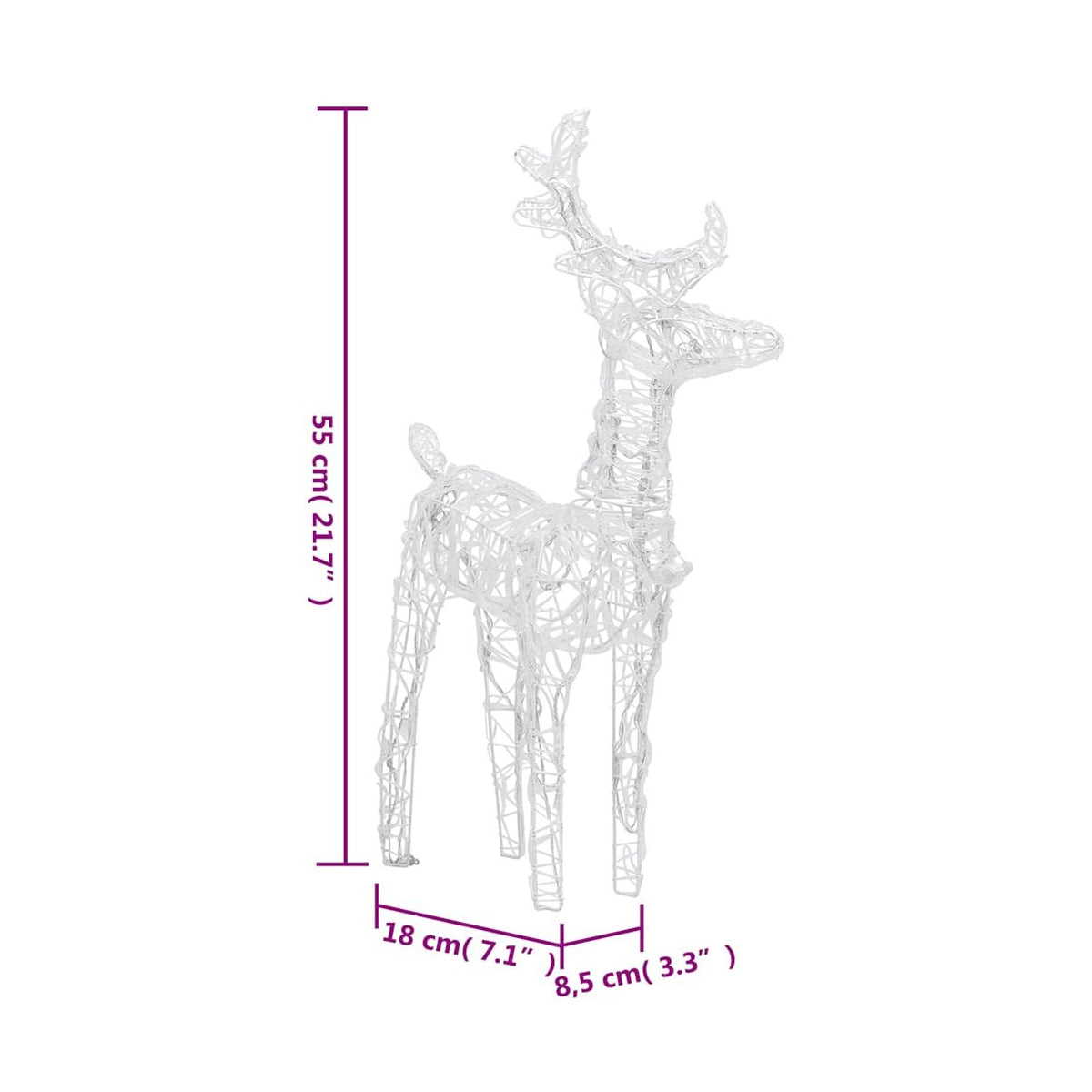 Porot Ja Reki Joulukoriste 160 Lediä 130 Cm Akryyli