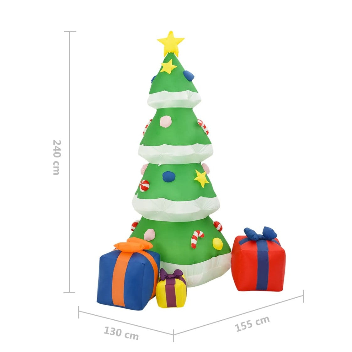 Täytettävä Joulukuusi Led Koristeet Sisä/Ulkokäyttöön 240 Cm
