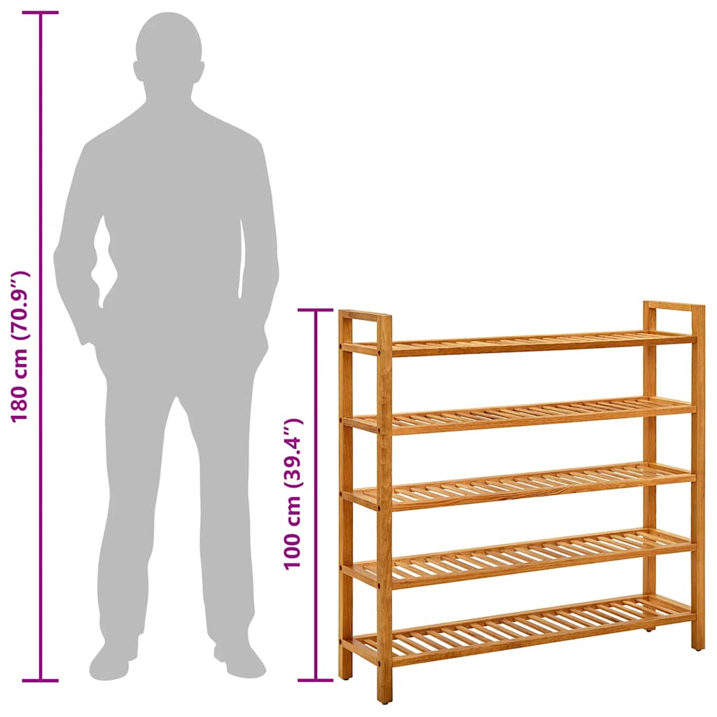 Kenkäteline 5 Hyllyä 100X27X Täystammi