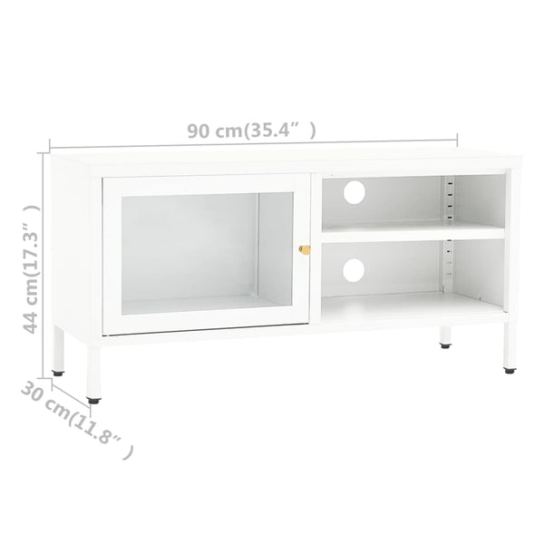 Tv-Taso 90X30X44 Cm Teräs Ja Lasi