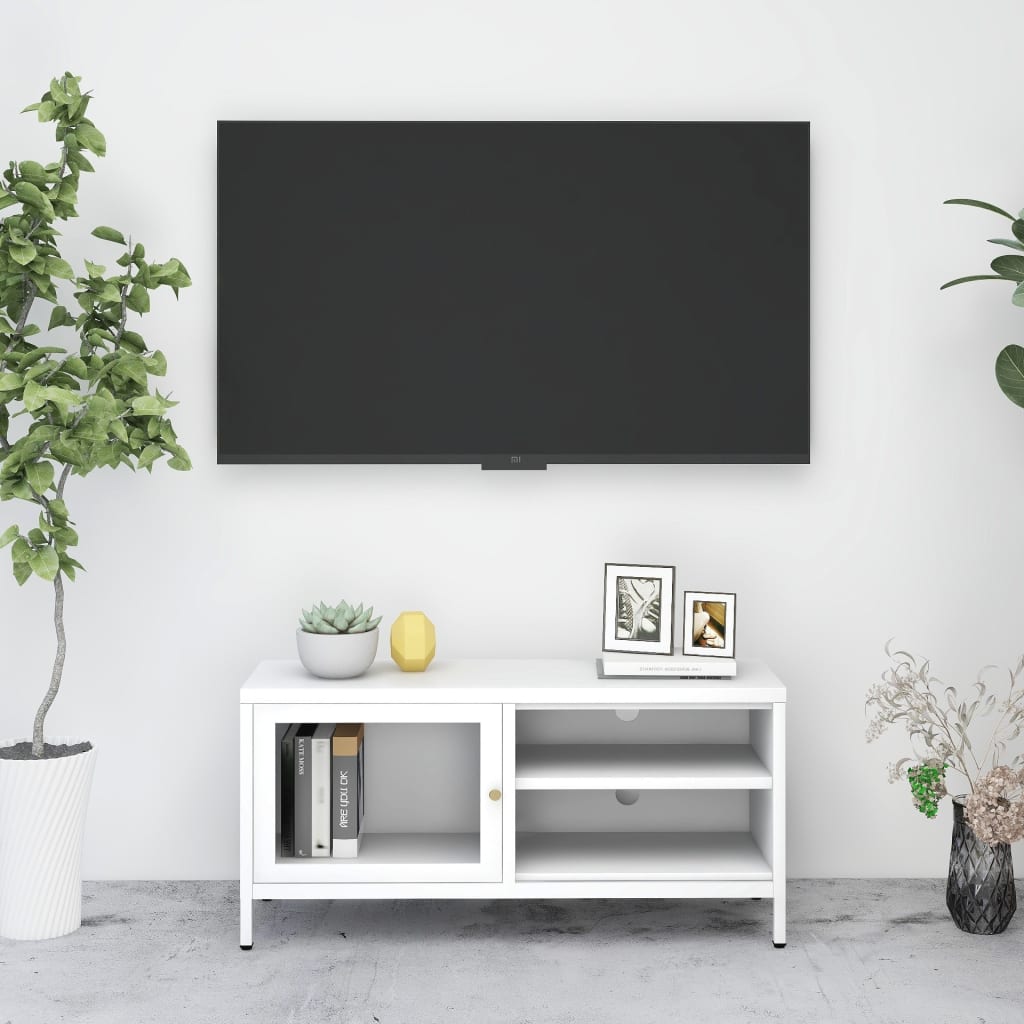 Tv-Taso 90X30X44 Cm Teräs Ja Lasi