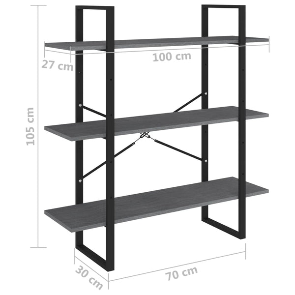 3-Tasoinen Kirjahylly 100X30X