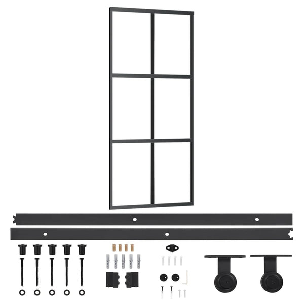 Liukuovi Asennustarvikkeilla Esg Lasi Ja Alumiini 90X205 Cm