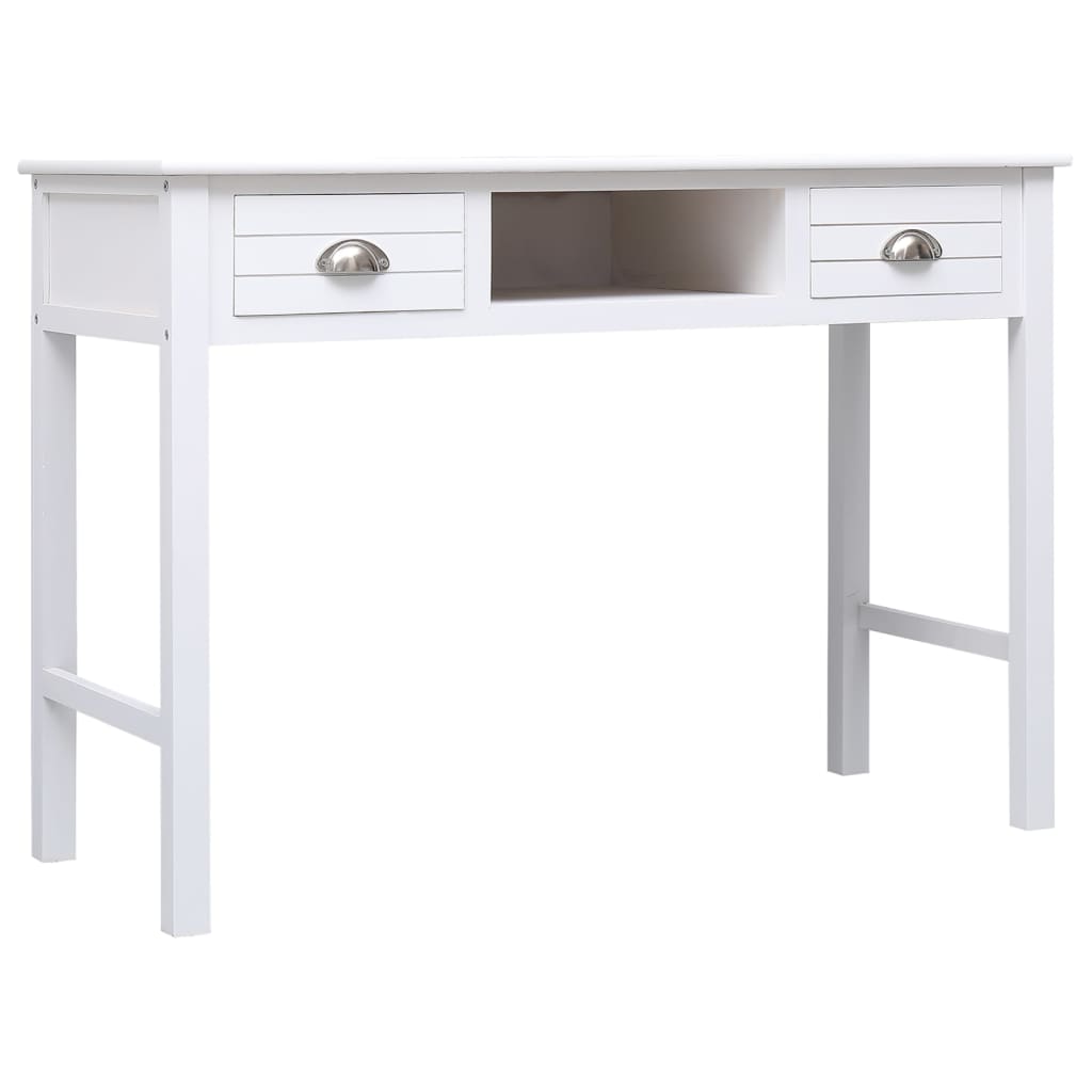 Työpöytä Valkoinen 108X45X76 Cm Täysi Keisaripuu