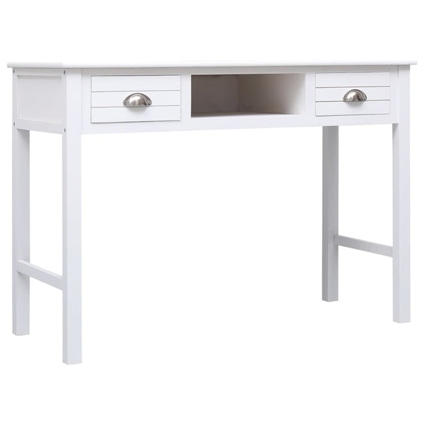 Työpöytä Valkoinen 108X45X76 Cm Täysi Keisaripuu
