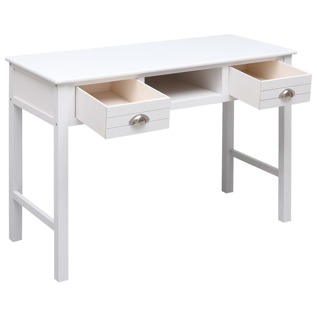Työpöytä Valkoinen 108X45X76 Cm Täysi Keisaripuu