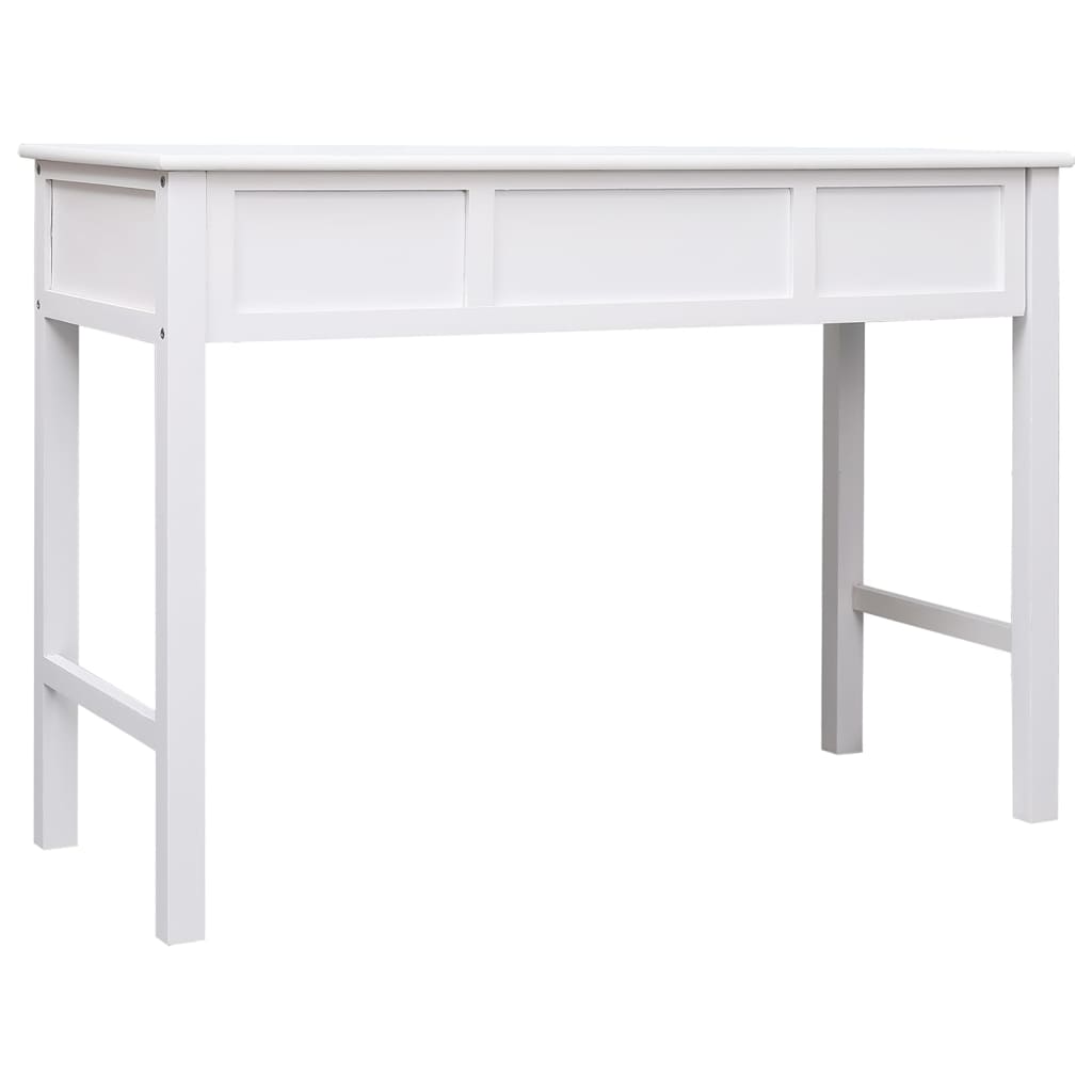 Työpöytä Valkoinen 108X45X76 Cm Täysi Keisaripuu