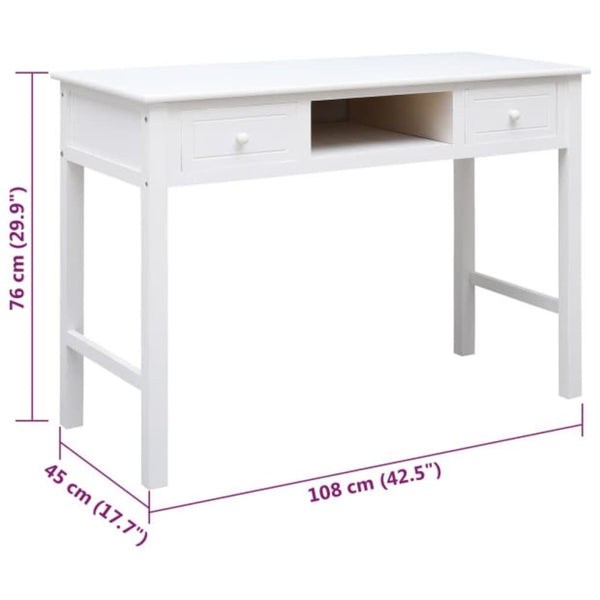 Työpöytä 108X45X76 Cm Täysi Keisaripuu