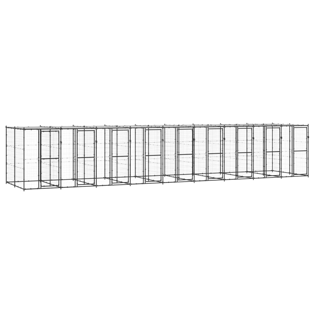 Koiran Ulkohäkki Galvanoitu Teräs 12,1 M²