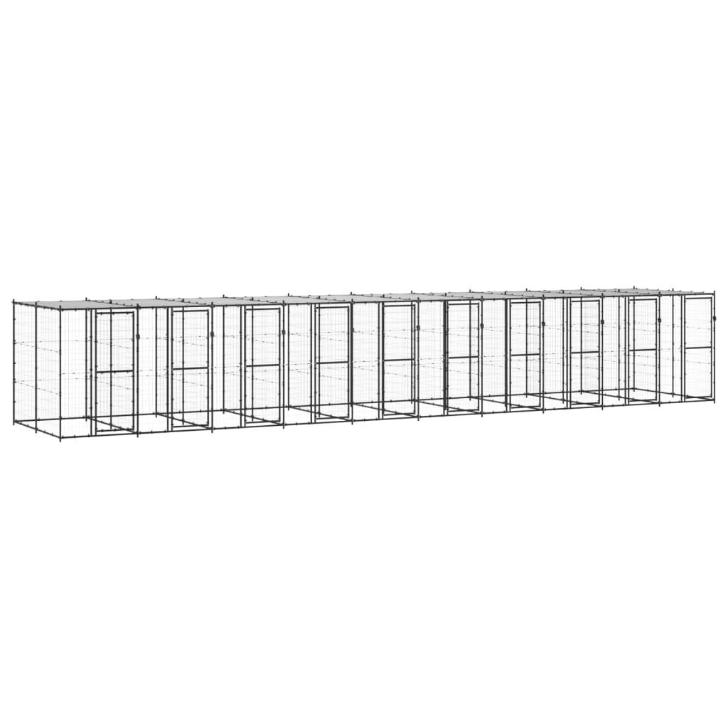 Koiran Ulkohäkki Galvanoitu Teräs 12,1 M²