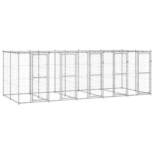 Koiran Ulkohäkki Galvanoitu Teräs 12,1 M²