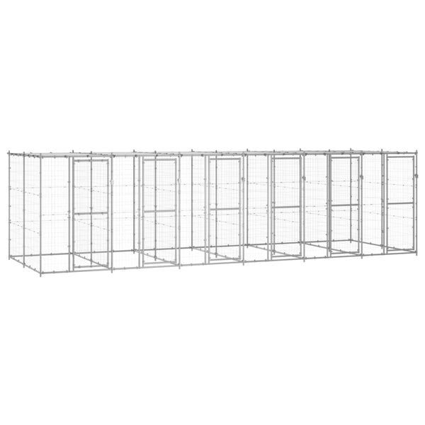 Koiran Ulkohäkki Galvanoitu Teräs 12,1 M²