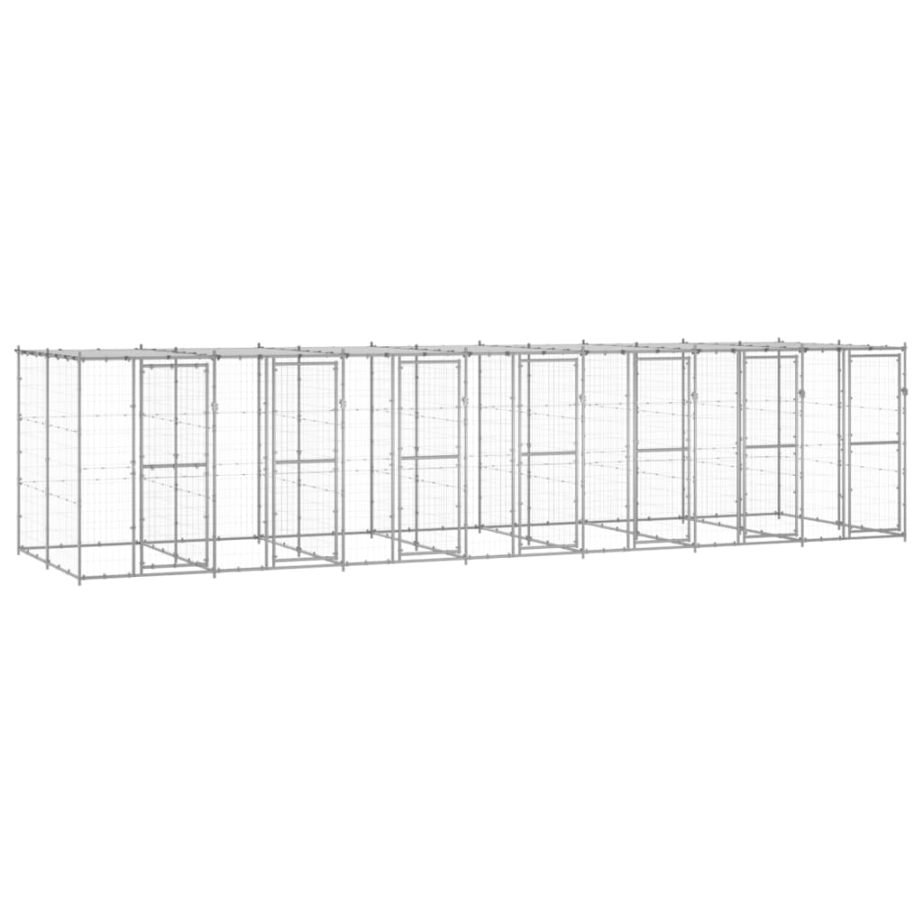 Koiran Ulkohäkki Galvanoitu Teräs 12,1 M²