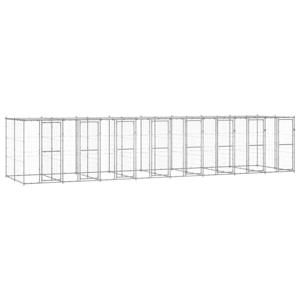 Koiran Ulkohäkki Galvanoitu Teräs 12,1 M²