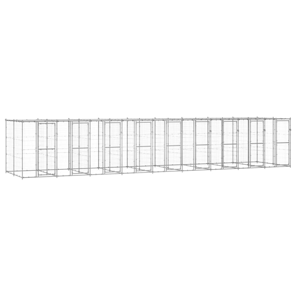 Koiran Ulkohäkki Galvanoitu Teräs 12,1 M²