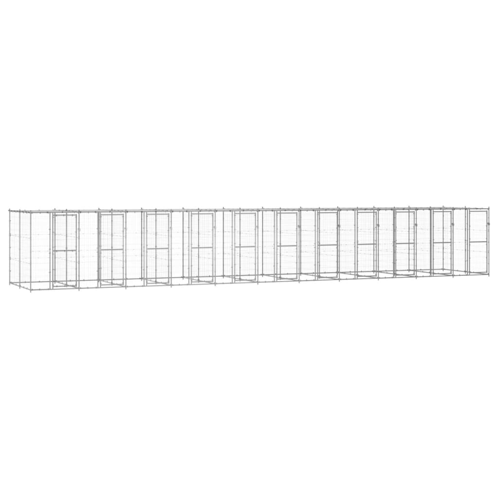 Koiran Ulkohäkki Galvanoitu Teräs 12,1 M²