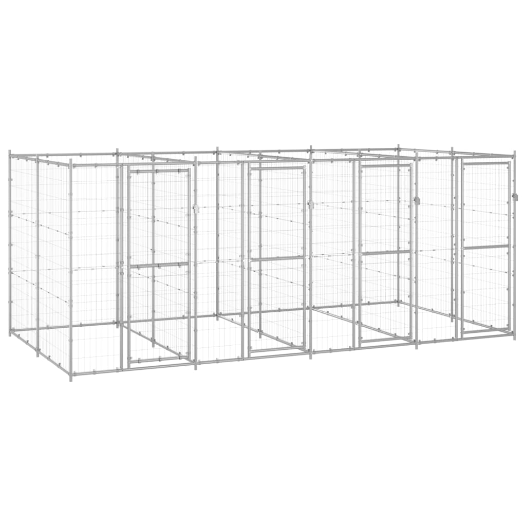 Koiran Ulkohäkki Galvanoitu Teräs 12,1 M²