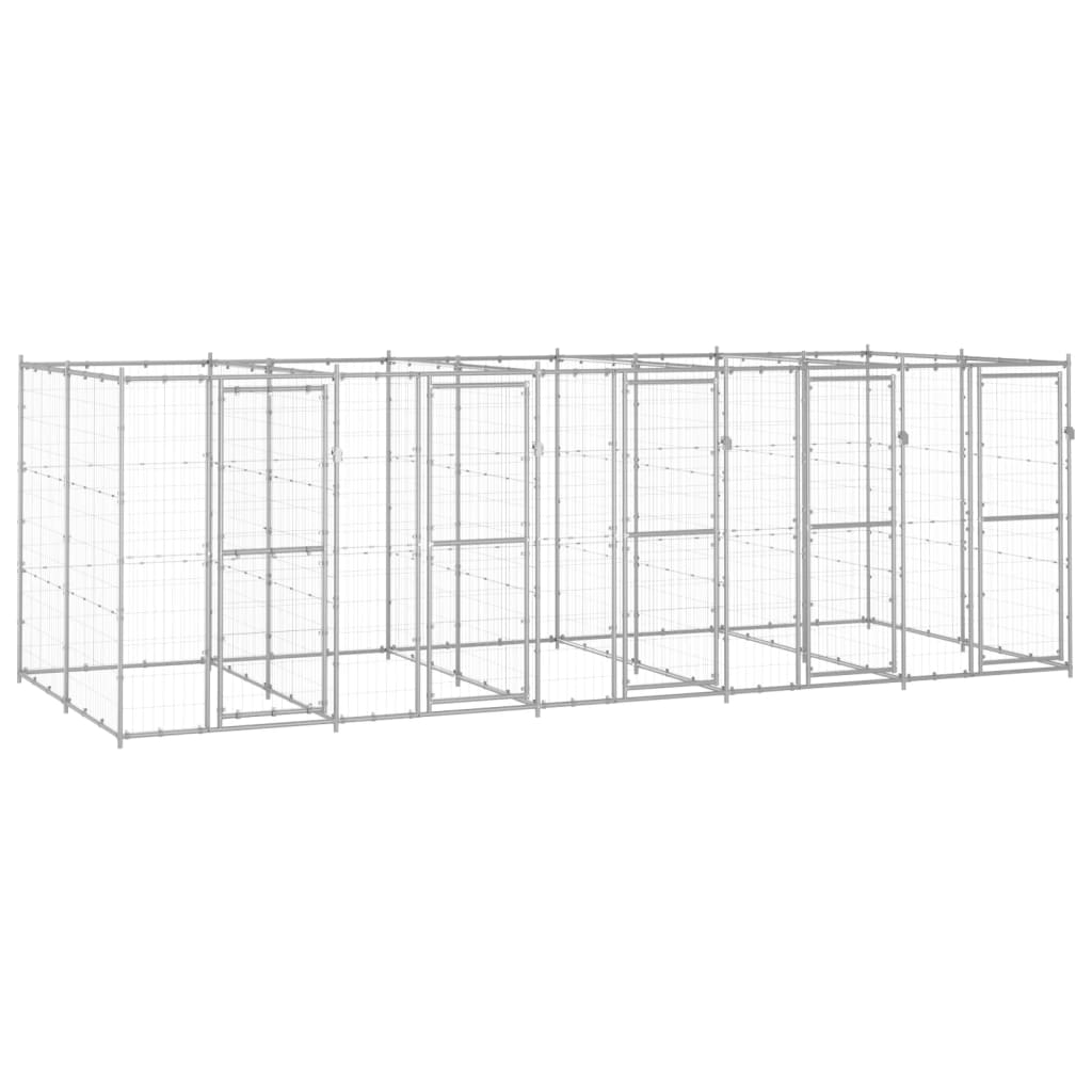 Koiran Ulkohäkki Galvanoitu Teräs 12,1 M²